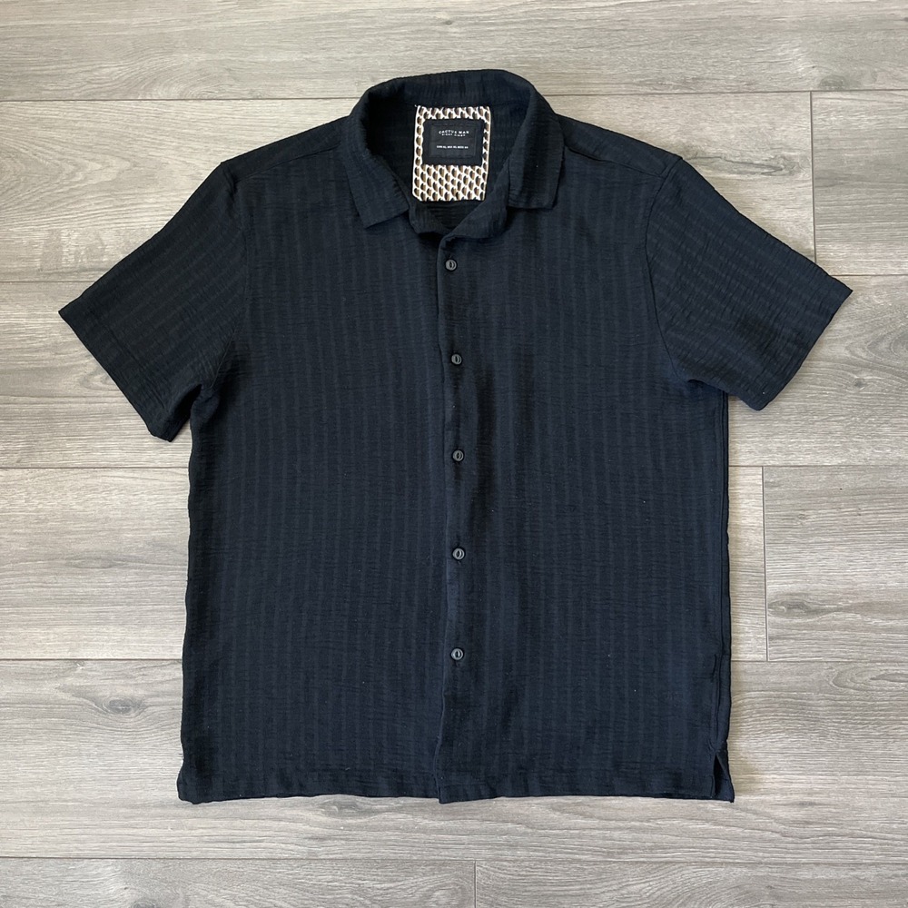 Cactus Man Ricky Singh Mens XL Short Sleeve Short Black Button Up